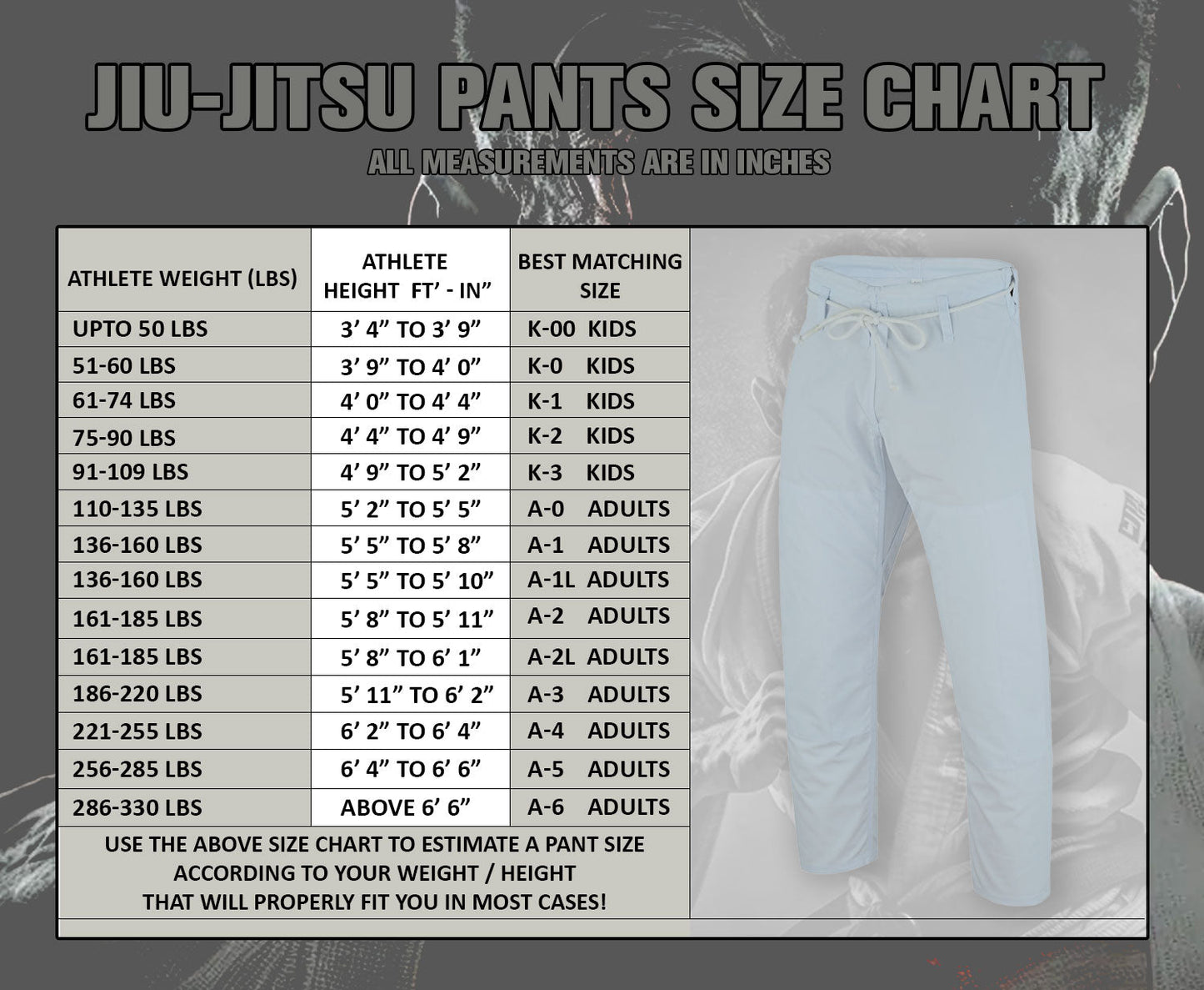 TRUESAGA - Regular Jiu Jitsu BJJ Pants - 100% Cotton Light Weight Unisex