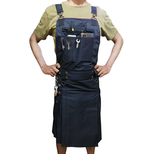 TRUESAGA - Men's Utility Overkilt Black 100% Cotton 16 Oz Heavy Fabric