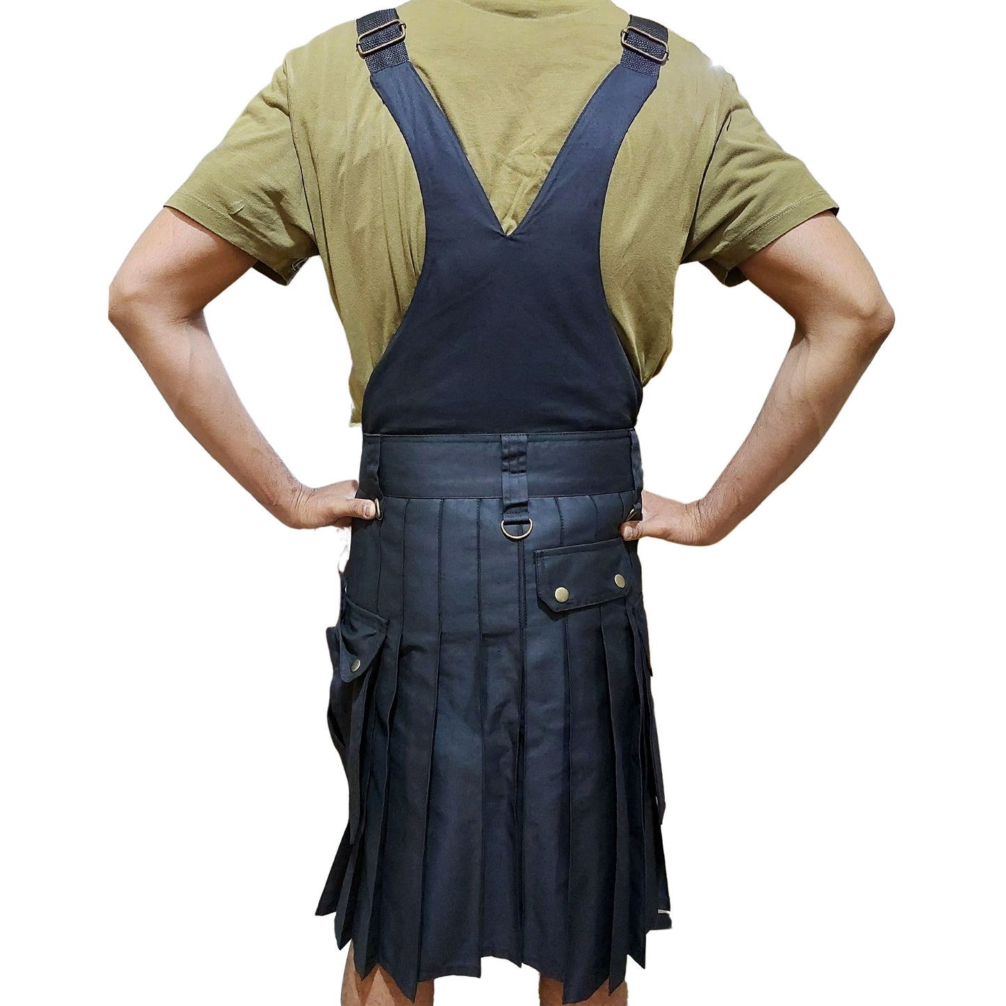 TRUESAGA - Men's Utility Overkilt Black 100% Cotton 16 Oz Heavy Fabric