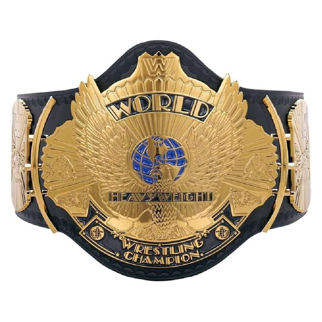 TRUESAGA - Winged Eagle Wrestling Championship Belt Class One Replica - Adult Waist Size Up to 46" - 2mm Metal Plate Genuine Leather Base
