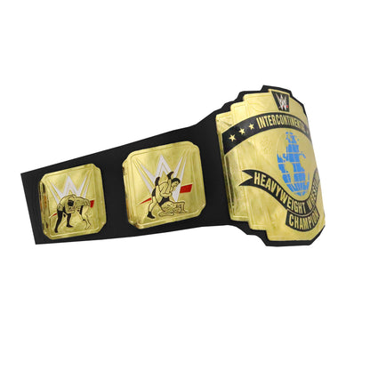 TRUESAGA - Intercontinental Heavy Weight Wrestling Championship Belt Class One Replica - Adult Waist Size Up to 46" - 2mm Metal Plate Genuine Leather Base