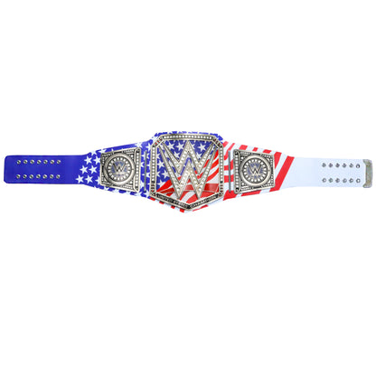 TRUESAGA - US Flag Universal Wrestling Championship Belt Class One Replica - Adult Waist Size Up to 46" - 2mm Metal Plate Genuine Leather Base