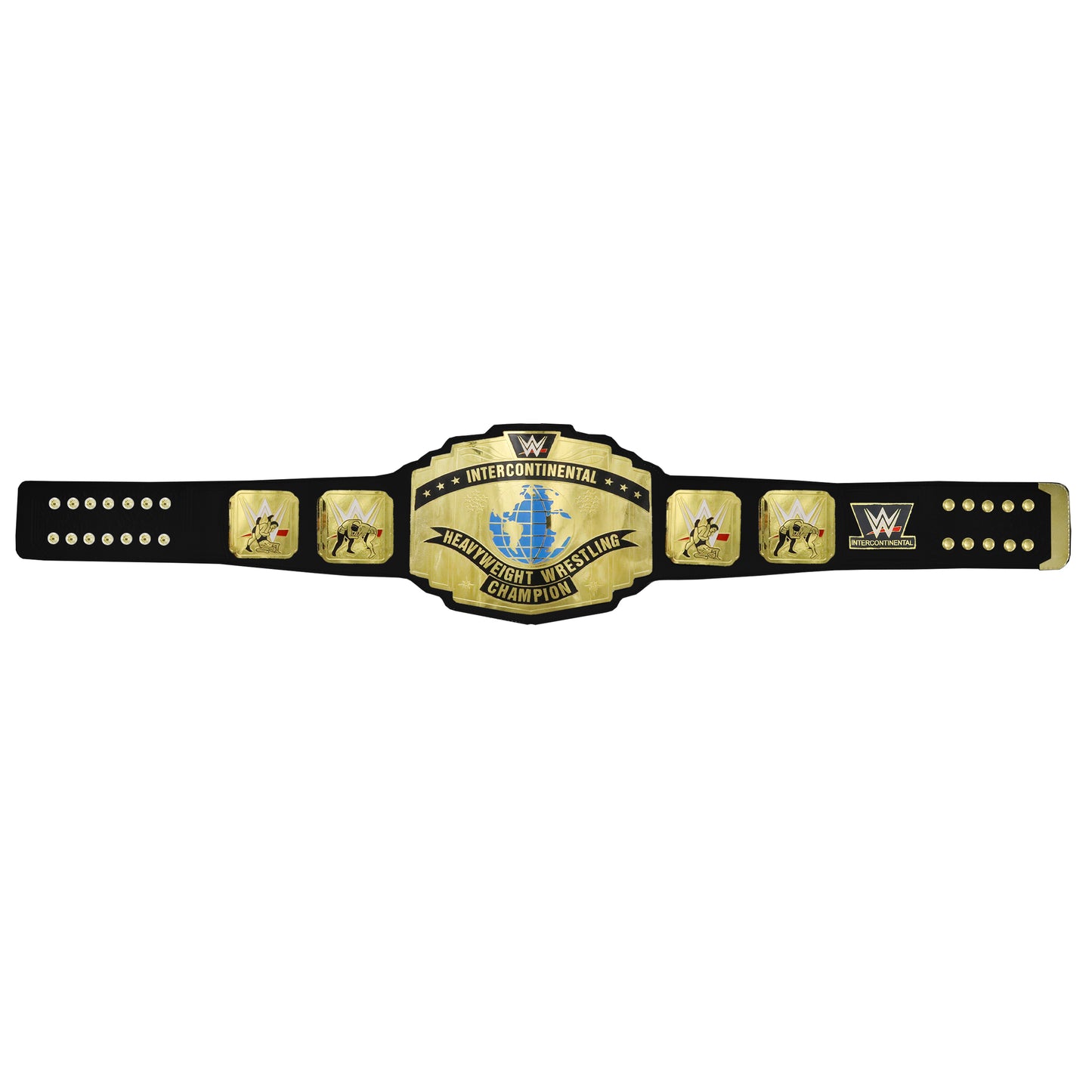 TRUESAGA - Intercontinental Heavy Weight Wrestling Championship Belt Class One Replica - Adult Waist Size Up to 46" - 2mm Metal Plate Genuine Leather Base