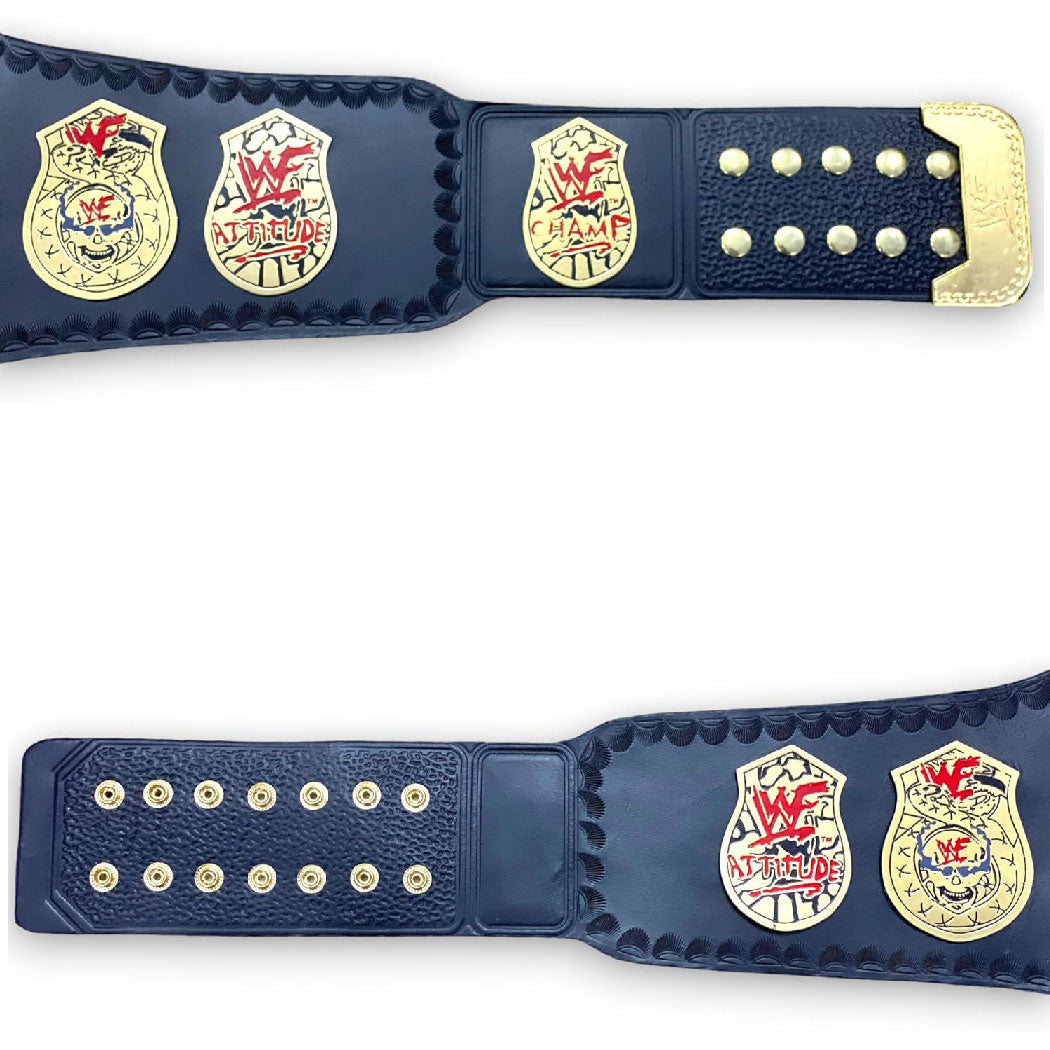 TRUESAGA - Smoking Skull Wrestling Championship Belt Class One Replica - Adult Waist Size Up to 46" - 2mm Metal Plate Genuine Leather Base