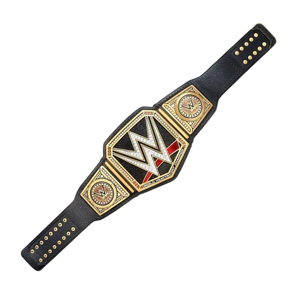 TRUESAGA - Heavyweight Wrestling Championship Belt Class One Replica - Adult Waist Size Up to 46" - 2mm Metal Plate Genuine Leather Base