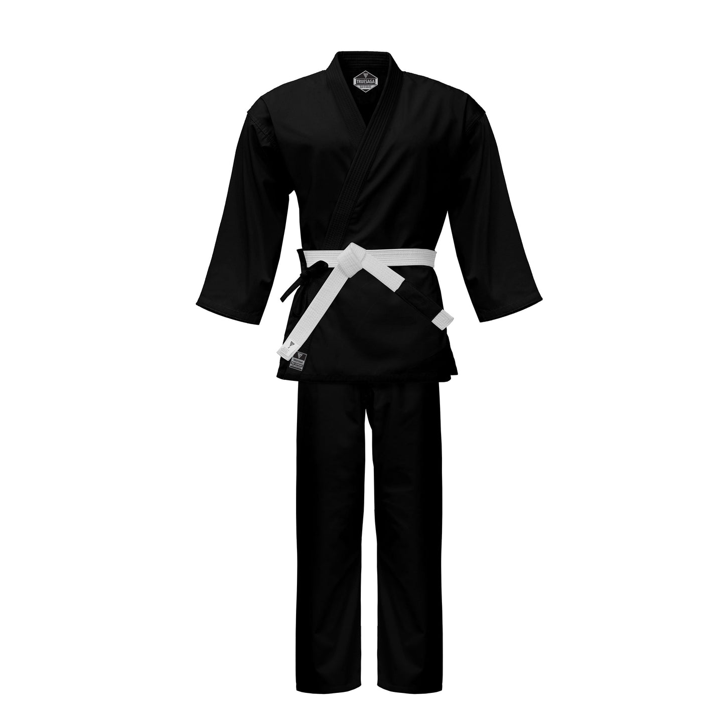 TRUESAGA - Regular Light Weight Karate Open Coat Uniform 8 Oz Cotton Poly Belt Included